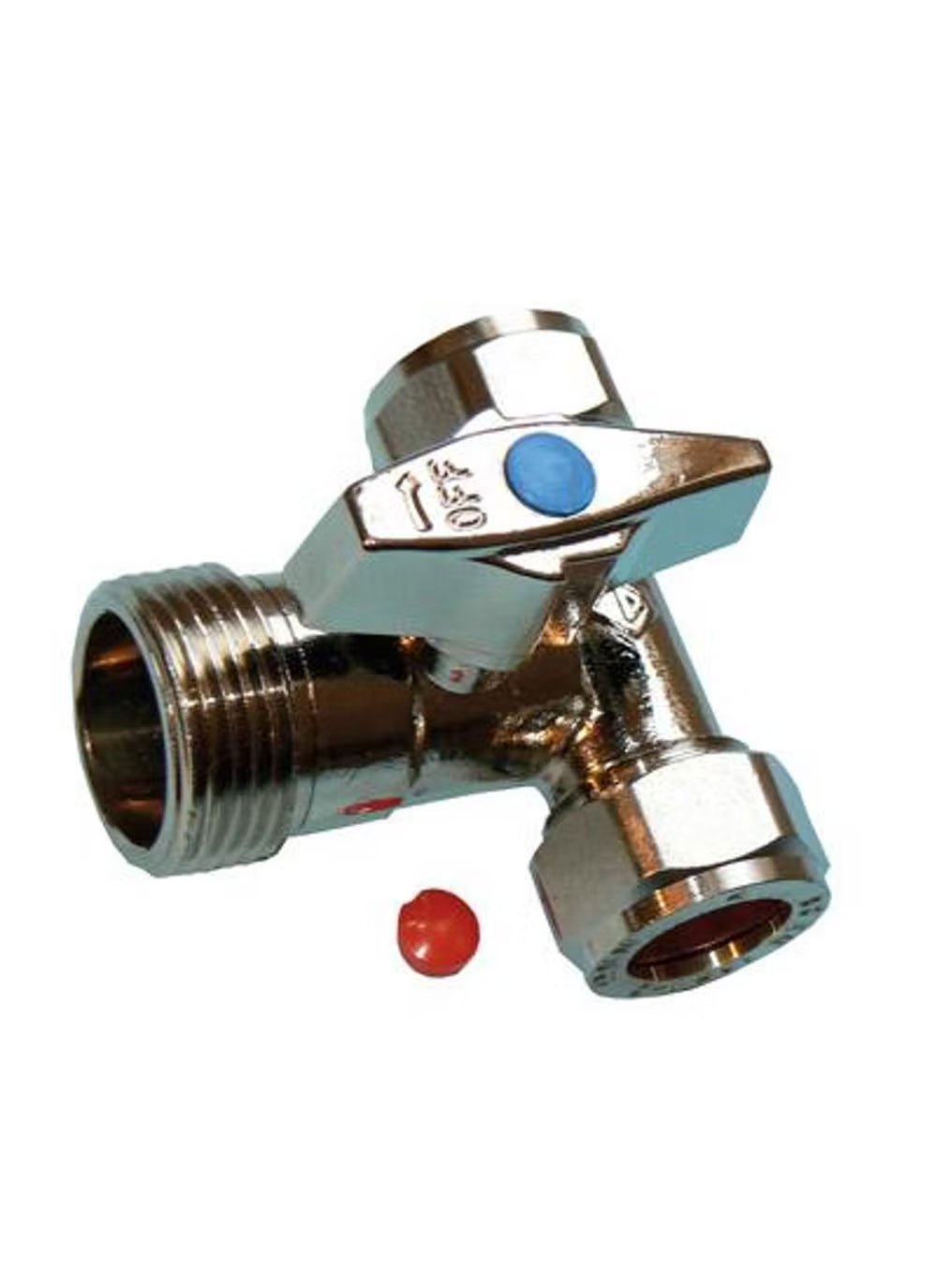 QWPL IsoPlus chrome plated full flow tee pattern washing machine valve