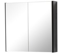 Furniture & Mirrors Arc 600mm Mirror Cabinet - Matt Graphite H 600 X W 600 X D 160